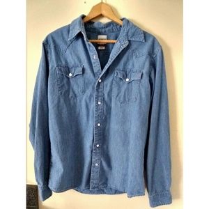 Western Levi Strauss Denim Pearl Snap Shirt Med